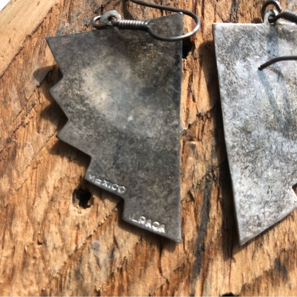 VNTG Mexico crushed turquois boho Native American “wings” earrings - Picture 4 of 6